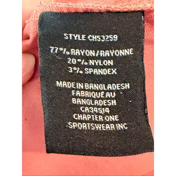 JULES & LEOPOLD • Coral Pink High Waisted Skinny Straight Leg Crop Dress Slacks - Picture 5 of 9